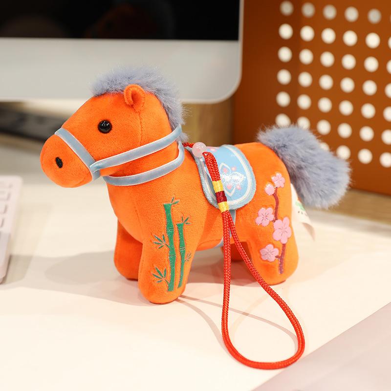 1PC 2026 Year Of The Horse Mascot Plush Toy Pendant Soft Realistic New Born Gifts Pony Doll Home Decoration Ornament