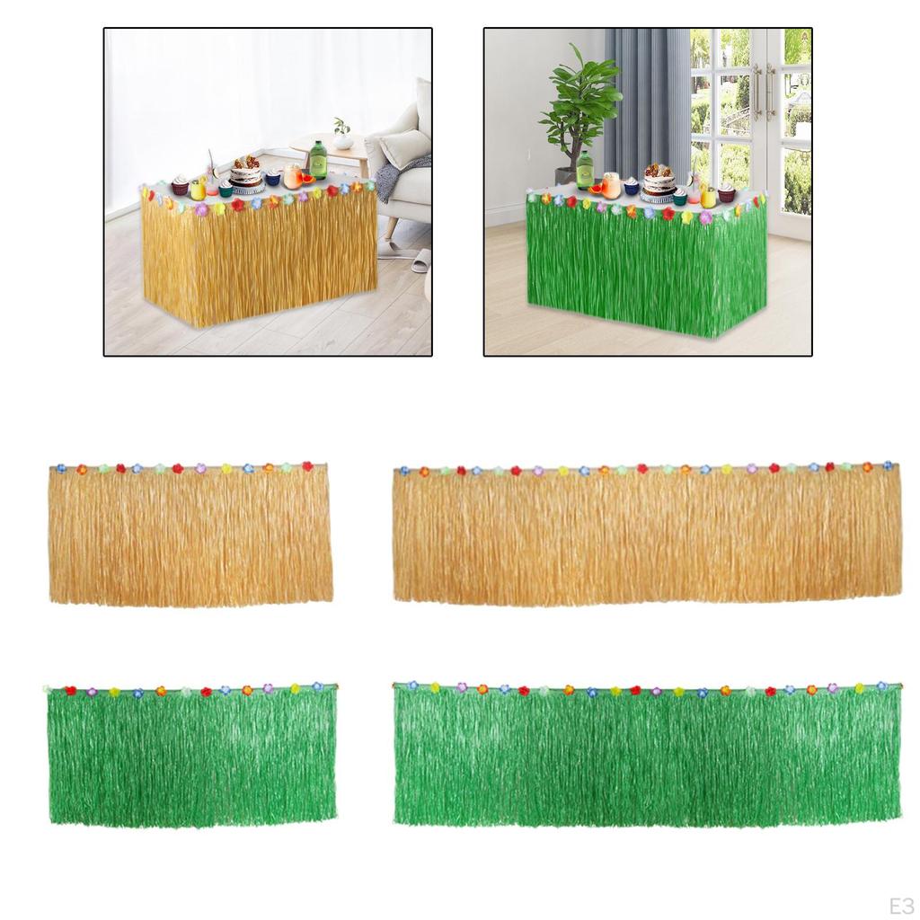 Tropical Grass Table Skirt for Outdoor Gatherings