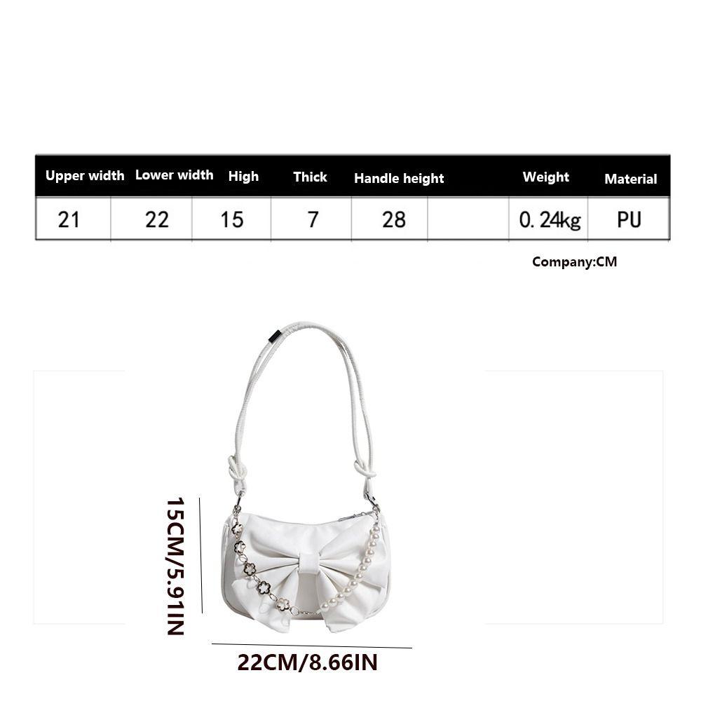 Solid Color Bowknot Shoulder Bucket Bag Korean Style Bow Tote Bag Women Armpit Bag  Office Worker