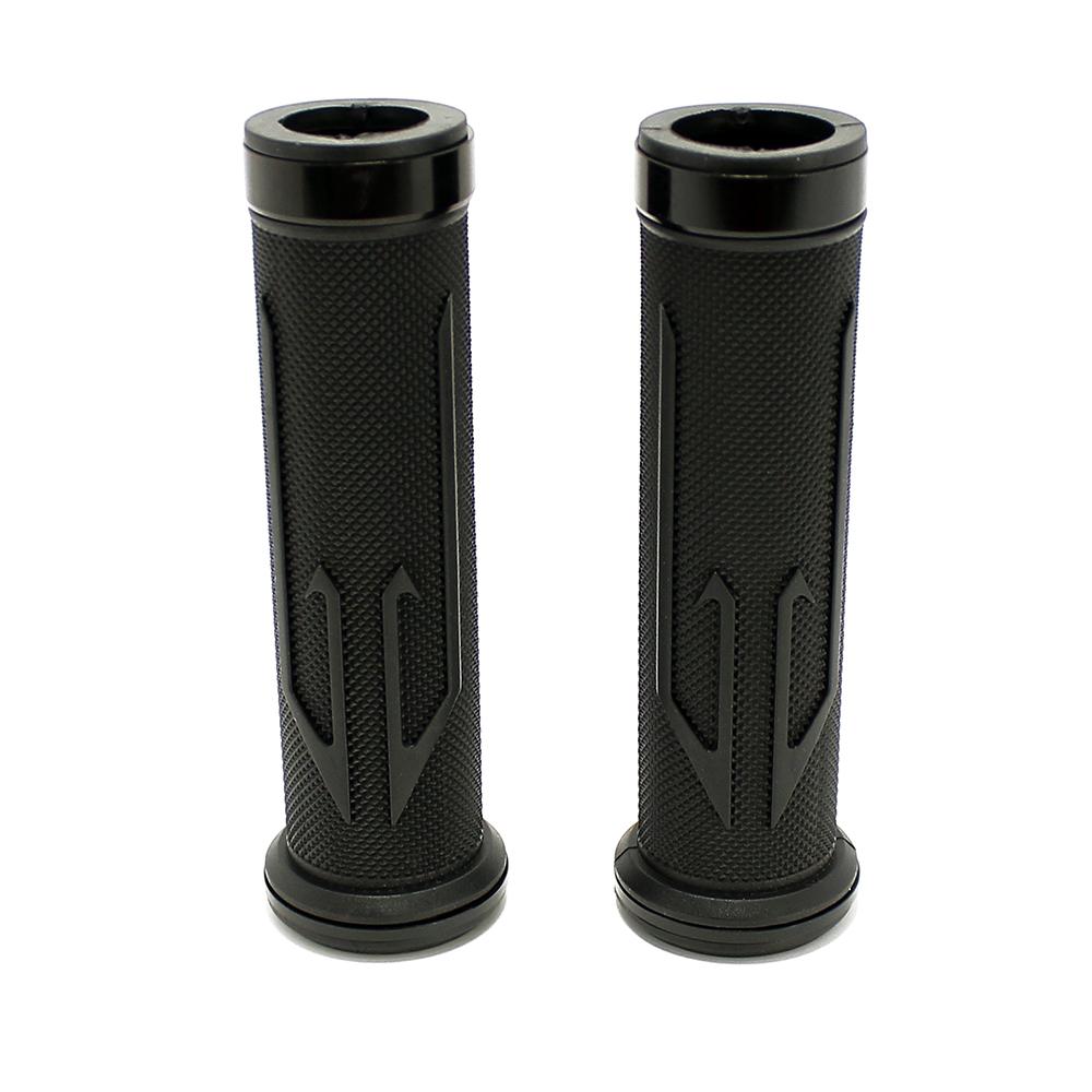 Black 7/8" 22mm Motorcycle Hand Grips Handle Rubber Gel Universal for Honda Kawasaki Yamaha Suzuki Ducati Aprilia