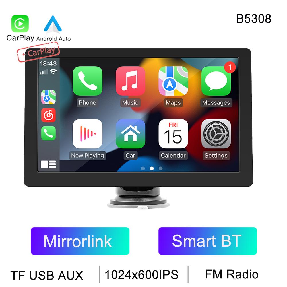 

BQCC 9-дюймовый универсальный портативный автомобильный MP5-плеер с экраном IPS HD, беспроводной Android Auto CarPlay, автомобильное радио Mirrorlink BT FM GPS, автомобильная стереосистема
