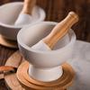 Ceramic Pepper Grinder Bowl Hand Crasher Mortar Pestle Set for Home Kitchen Spice Grinding EU Export