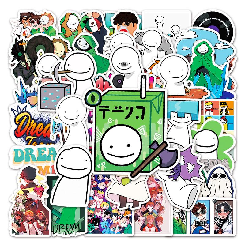 50 Photos Dream Smp Cartoon Personalized Game Creative Guka Laptop Suitcase Car Refrigerator DIY Stickers