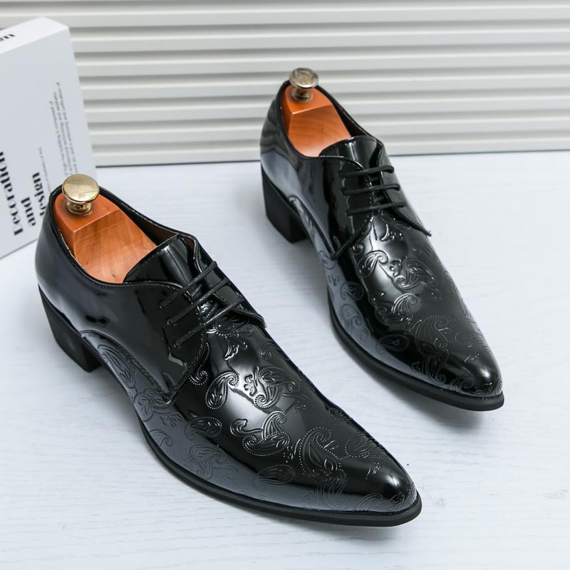 Luxury Designer New Arrival Men's Charm Blue Black Pointed Lace Up Shoes Male Formal Wedding Prom Dress Prom Loafers Homecoming