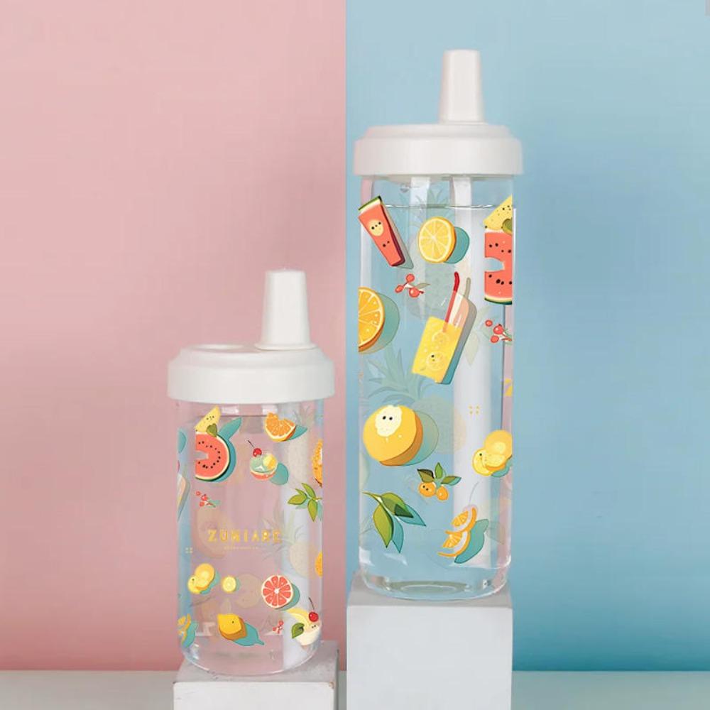Botellas de Agua de 500/850ml Taza con Pajita Jugo Leche Taza de Plástico con Tapa Pajita Tazas para Té de Burbujas Café Gran Capacidad Artículos para Beber