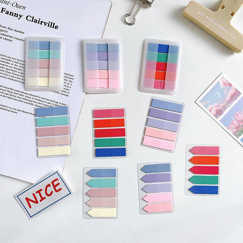 1Set Colourful Sticky Notes Stickers Creative PET Notepad Index Stickers For School Students Office Stationery Supplies