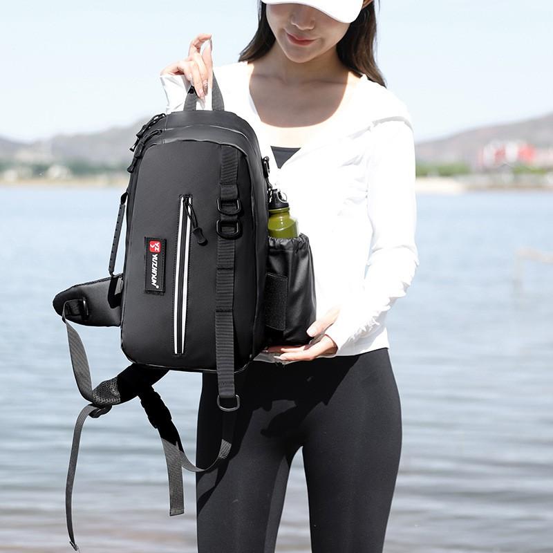 Multi-Compartment Fishing Tackle Bag With Waterproof PVC Construction Adjustable Shoulder Strap Spinning Rods Lures Lines