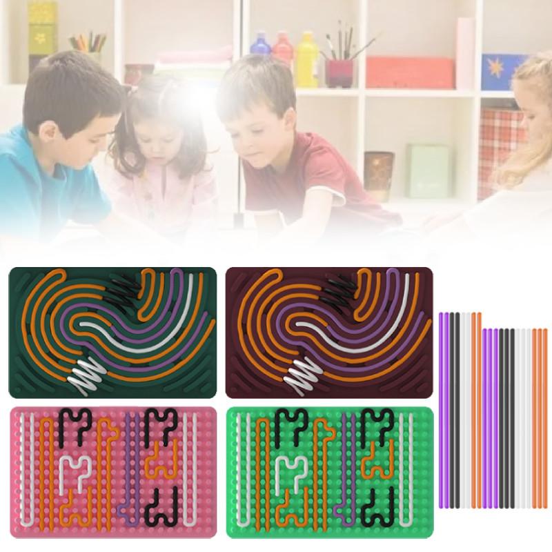 Square Activity Sensory Board Silica Gel Decompression Puzzle Toy Fun Children