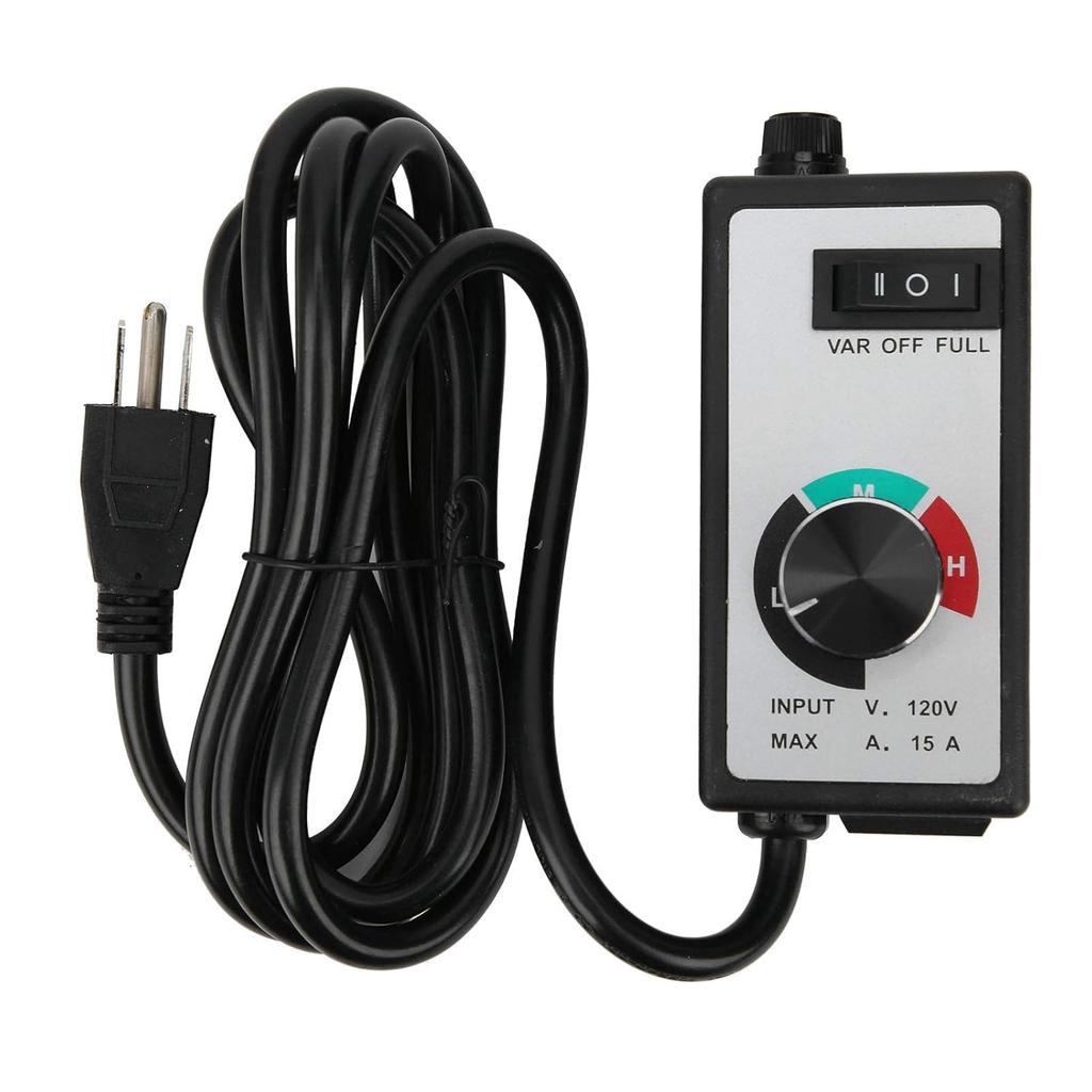 Kodrily Speed Controller for 100V Power Plastic 2 Fan Speed 20V 1500W US Wide Range of Applications Tools, 2-Meter Cord, Hr-15A Controller, In-Line