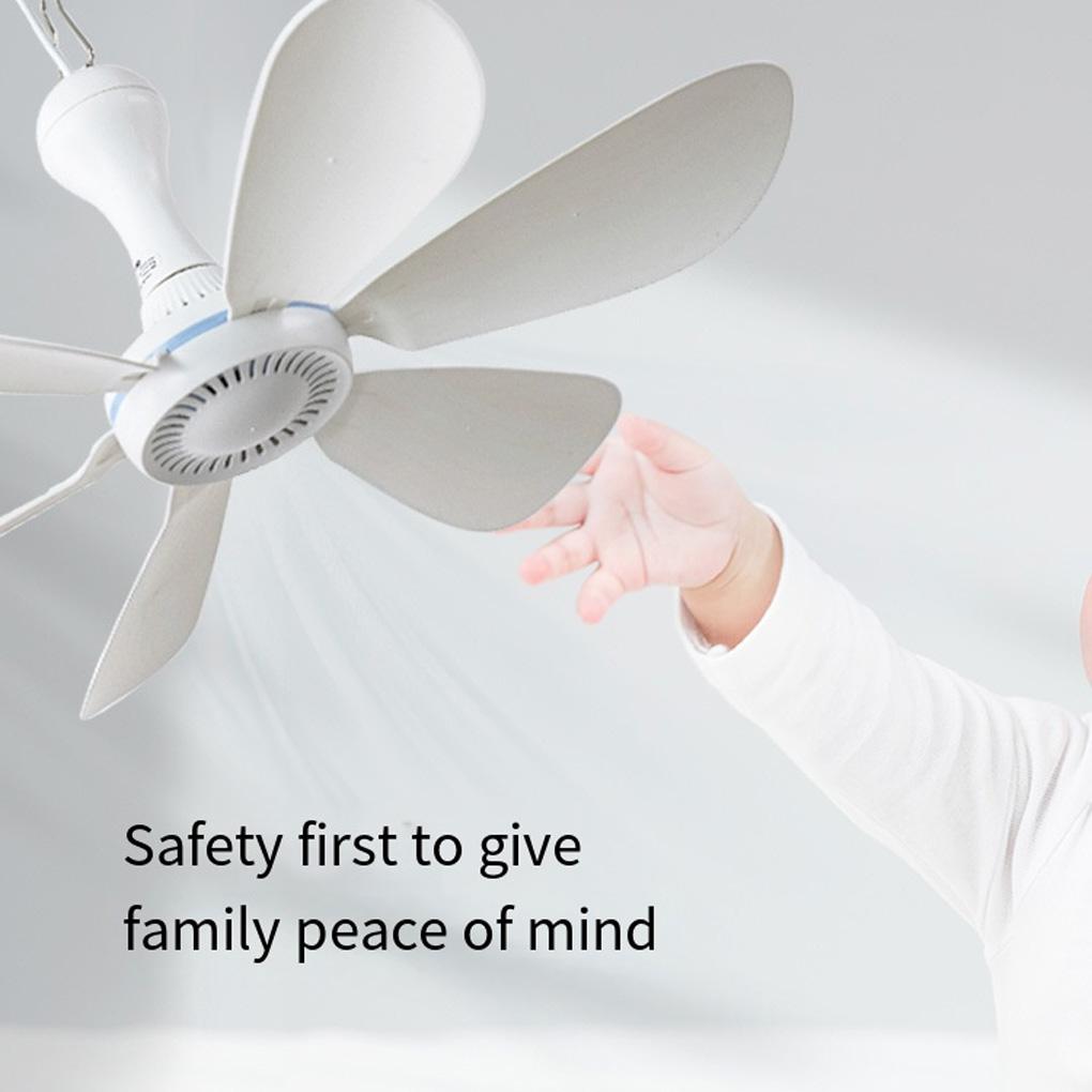 Ceiling Fan Hanging Fans 6 Leaves USB Outdoors Dual-Use Small Indoor for Camping Restaurant Canopy Tent Living Room