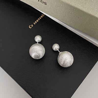 Handmade Brushed Ball Earrings  Women's Earrings  Earrings  Niche Design  Simple Ball Earrings