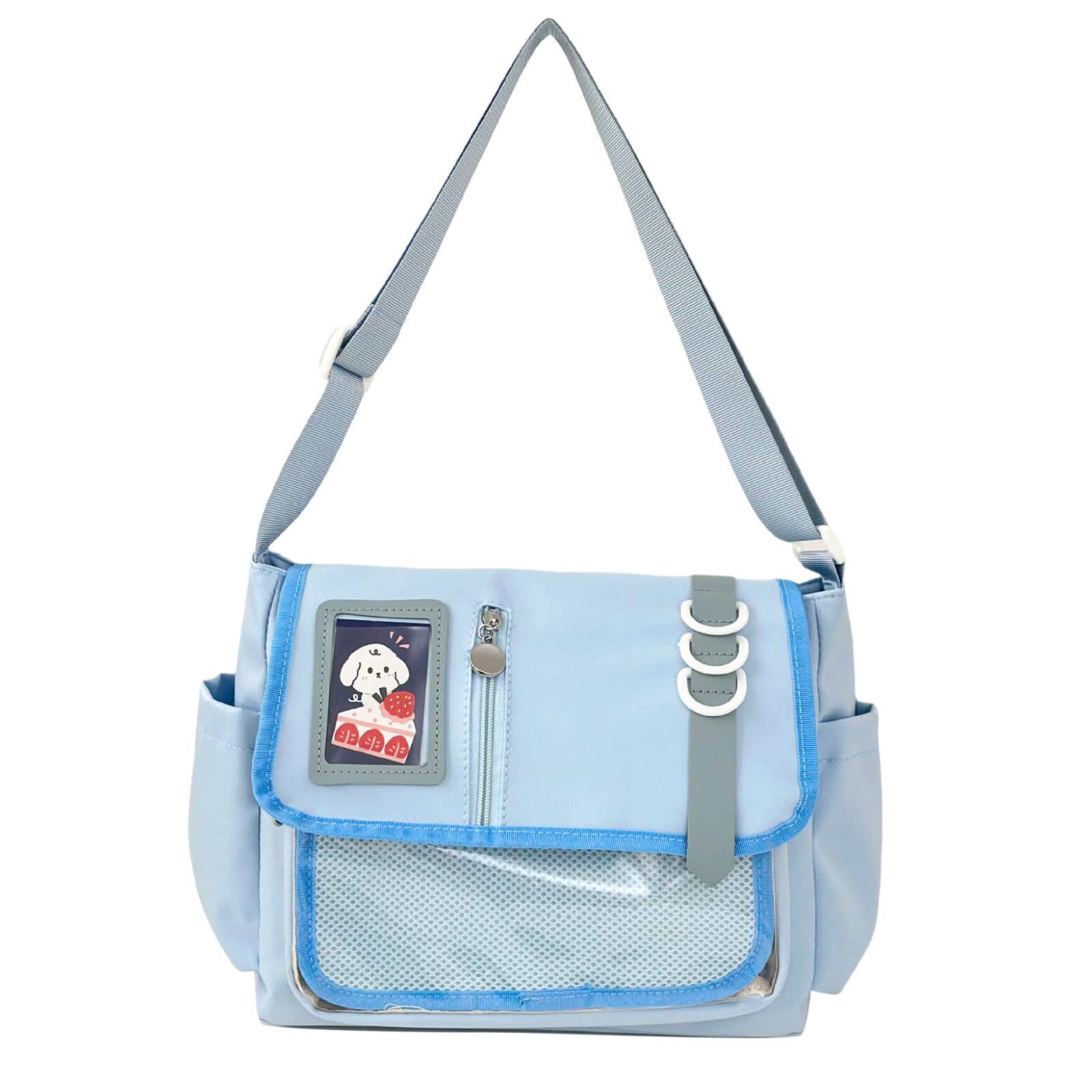 

Harujio Ita Bag Shoulder Cute Ita Bag with and Light Perfect for Plush Includes Sheet Bag, Pocket, Stylish, Cute, Black, White, Blue, Oshikatsu, Toys, світло-синій колір