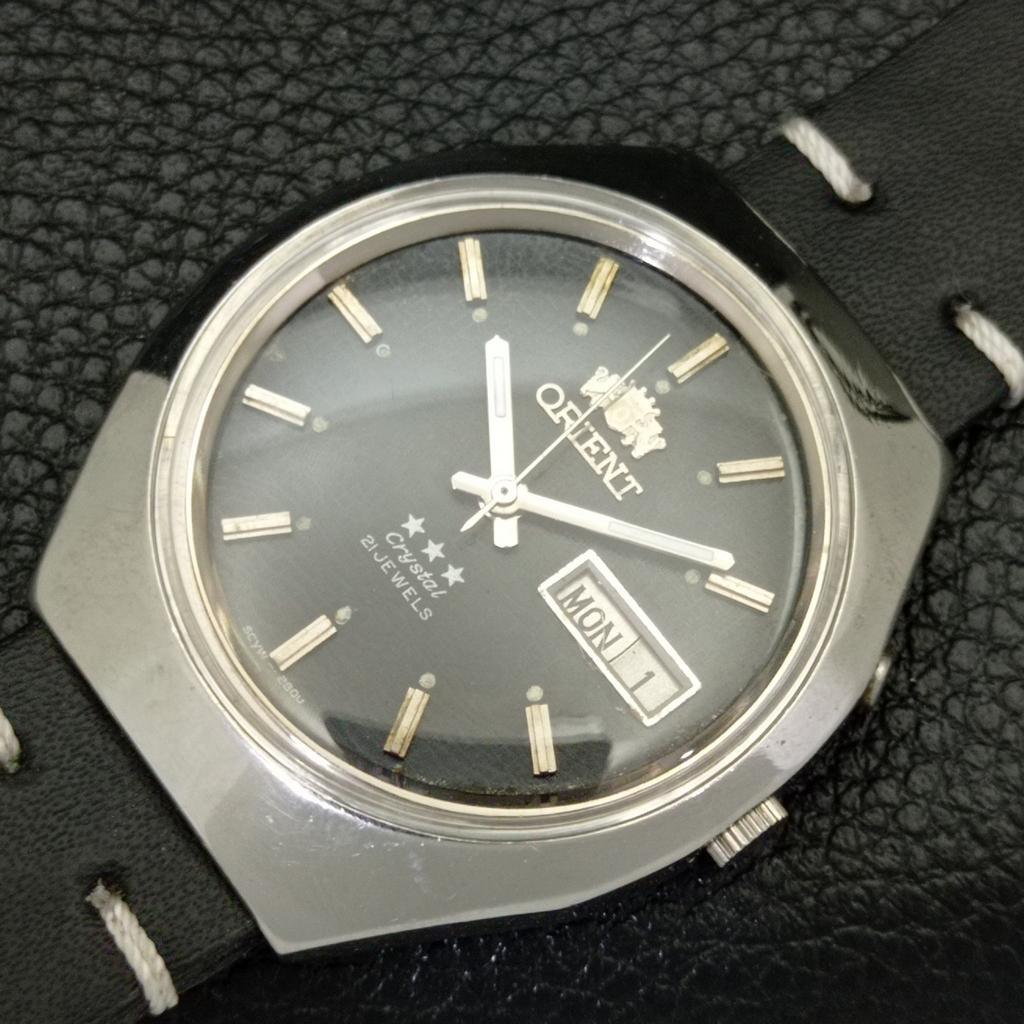 VINTAGE ORIENT CRYSTAL AUTOMATIC 46941 JAPAN MENS ORIGINAL DIAL WATCH A700722-5 R204-a700722