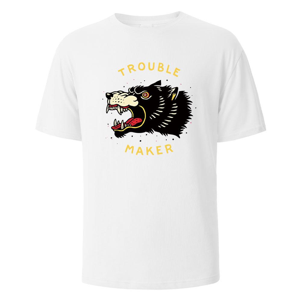 

Trouble Maker Базовые футболки с принтом для мужчин 100% хлопок Летние дышащие удобные топы с коротким рукавом с круглым вырезом Мужская одежда S