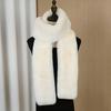 Imitation Rabbit Fur Scarf Solid Color Versatile Design Thickened Warm Scarf Cold Weather Fashion Accessories