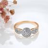 Bagues de luxe en zircon naturel pour femmes, couleur or rose, bijoux fins, cadeau, bagues de mariage