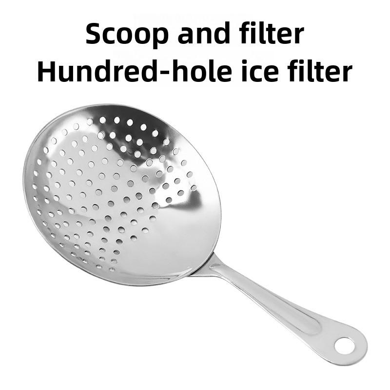 Ice Filter Porous Round Spoon Hole Filter, Cocktail Filter Ice Tray Ice Stirrer