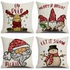 New Christmas Pillow Cover Hand-painted Cartoon Pattern Printed Cushion Holiday Decoration Cushion Home