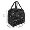 Soccer Football Element Sport Pattern Insulated Lunch Bag for Women Kids Leakproof Food Boxes Thermal Lunch Box Tote