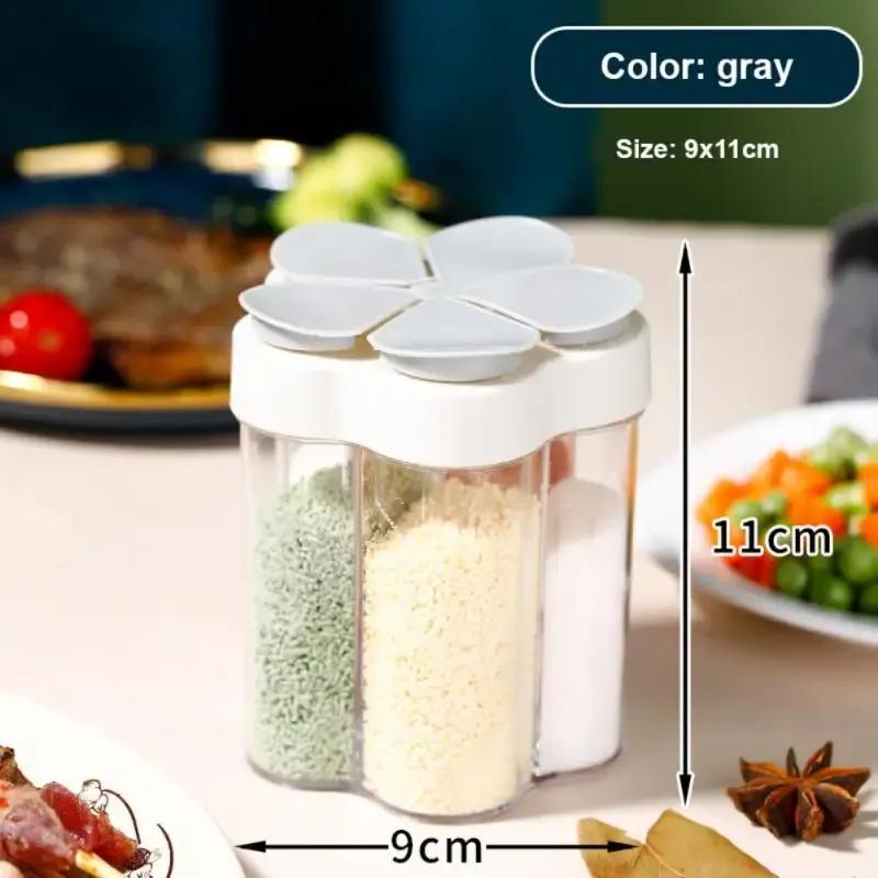 Seasoning Bottle 5 In 1 Spice Jar Sealed Multifunctional Moisture-proof Flap Seasoning Jar Container Kitchen Spice Kitchen Tool