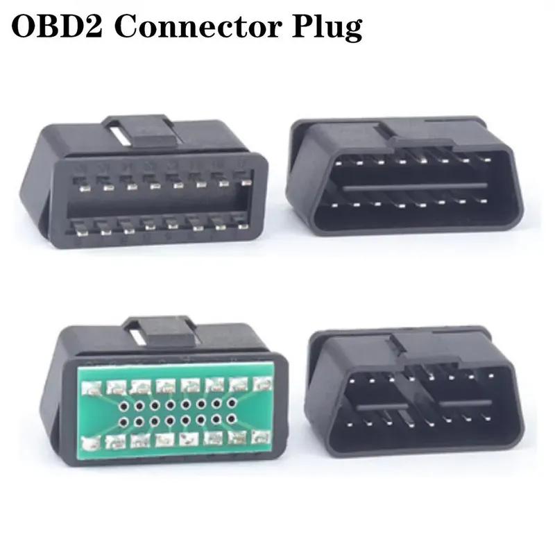 10τμχ Υψηλής Ποιότητας Αυτοκινήτου OBD2 16-pin Συναρμολογημένη Επιχρυσωμένη Αρσενική Κεφαλή 12V/24V Καθολικός Συνδετήρας Δοκιμής Κύρια Γραμμή Βύσμα OBDII