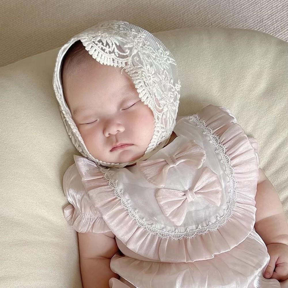 Mesh Baby Bonnet Lace Flower Baby Hat Sweet Infant Princess Cap