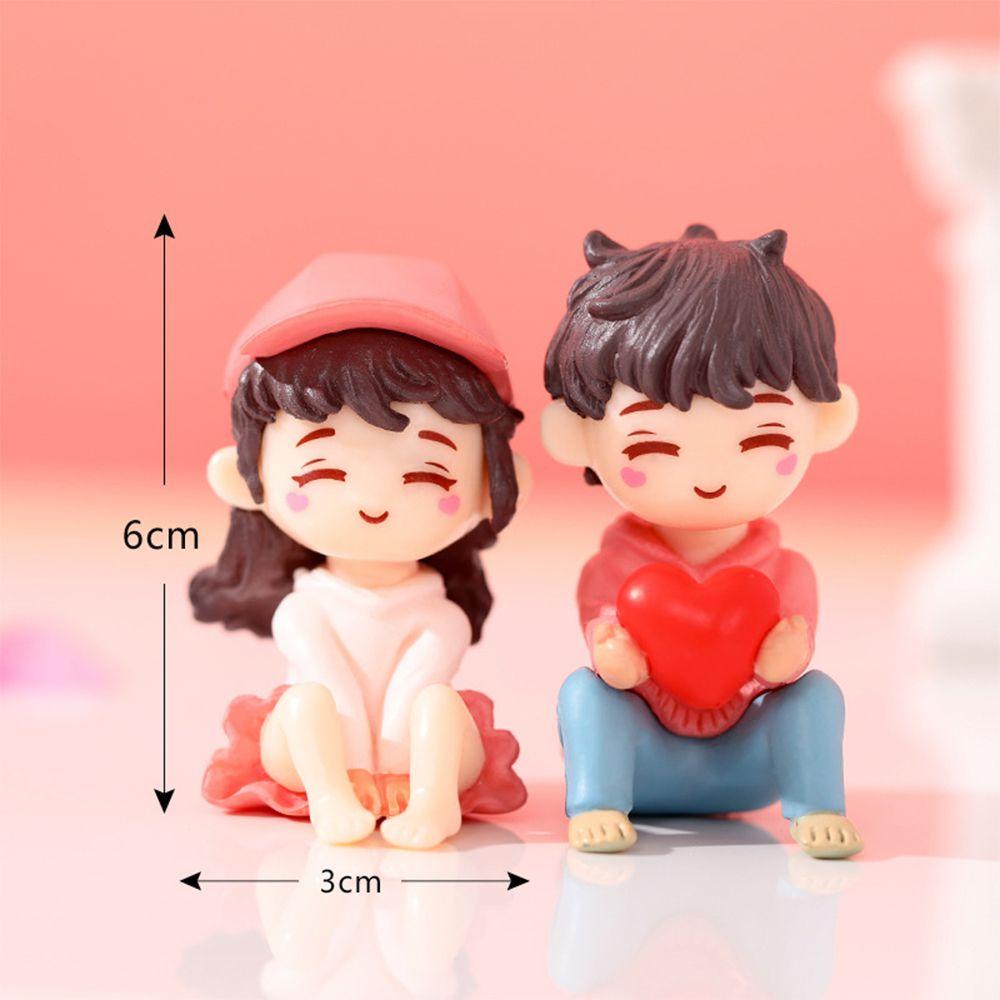 2pcs/pair Cute Lovers Ornaments Sweet Dance Couple Figurines Miniature Craft Decoration Fairy Garden Decor Home Wedding