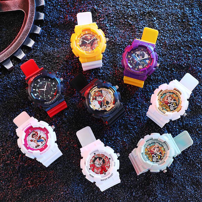 One Piece Kinder Sport Horloge Met Kalender Waterdicht Hars Band Voor Kinderen