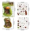 Cartoon Landscape Mushroom House Sticker Miniature World 3D House Unzip DIY Scene Manual Post
