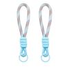 2Pcs Keychain Lanyard Two-Color Design Braided Rope Wrist Strap with Hanging Ring Keys Phone Bag Decor DIY Accessories