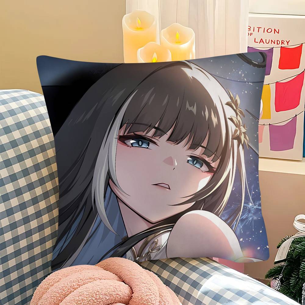 1pc Wuthering Waves Game Baizhi Pillow Case Fashion Square Pillowcase Bedroom Sofa Room Ins Decoration Leisure