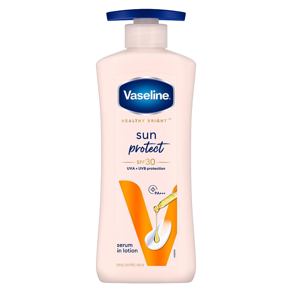 

Vaseline Sun Protect SPF 30 Body Lotion 400ml Pack of 1 Reduces Tan Lines with UVA UVB Protection
