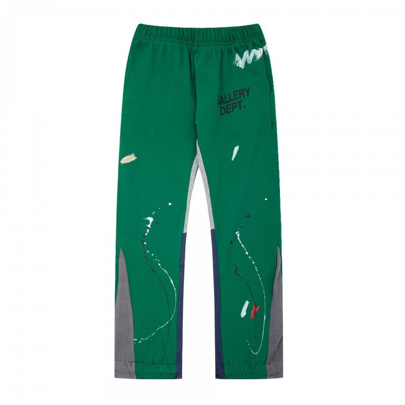 Mens High-Quality Cotton Drawstring Waist Streetwear Jogger Pants With Hand-Painted Splatter Graffiti Print