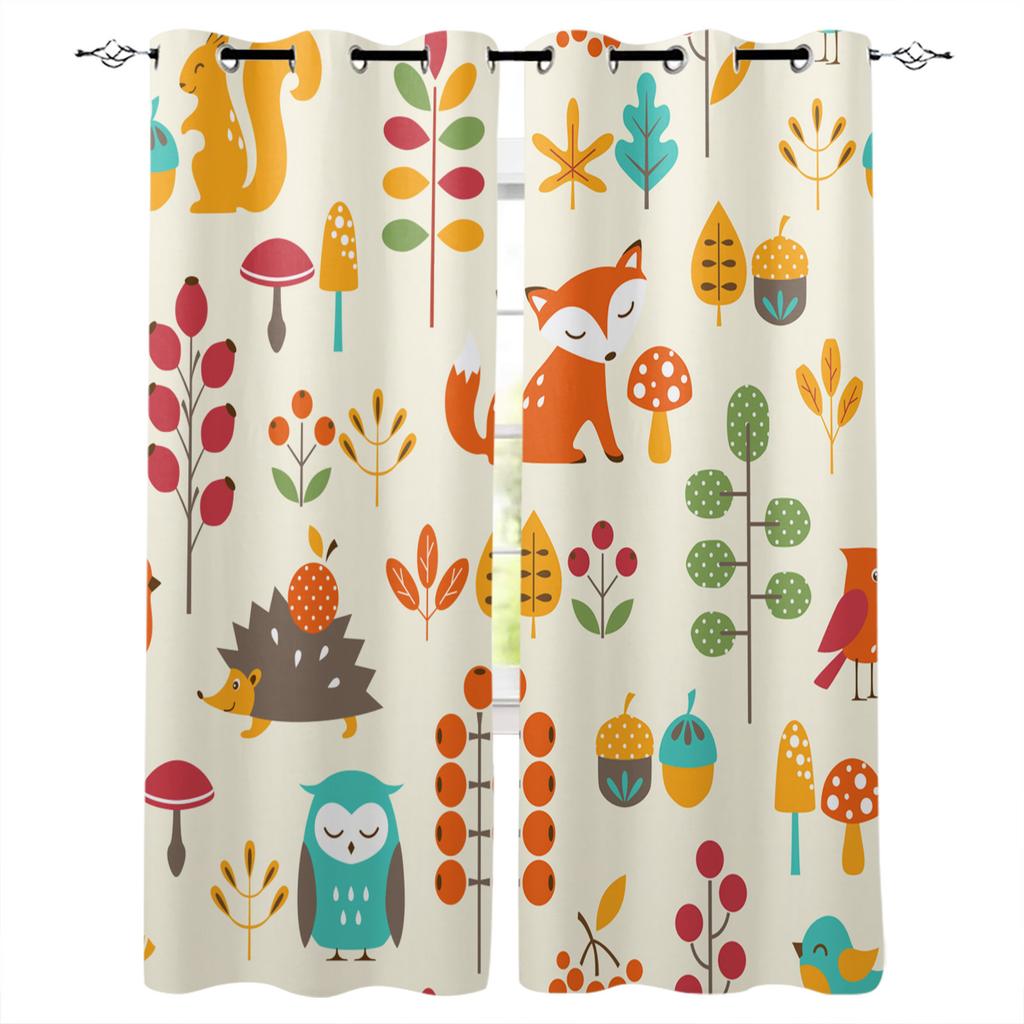 High Density Blackout Curtains Cartoon Animal Cute 3D Digital Printing Blackout Curtains