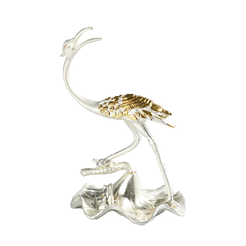 Creative Mini Aromatherapy Furnace, Home Indoor Zen Tea Ceremony Decorations, Metal Silver Crane Shape Small Incense Burner, 1Pc