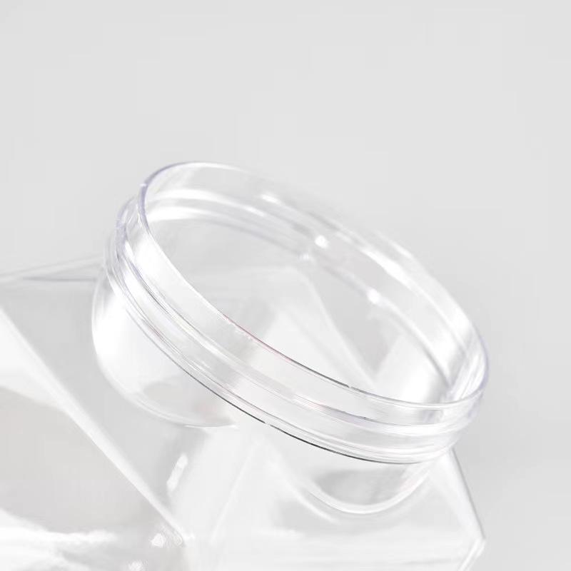 WTEMPO Clear Plastic Empty Jars with Aluminum Caps Transparent Items Wide-Mouth Refillable Storage Containers Festive Party Decor Thick Storage Jars