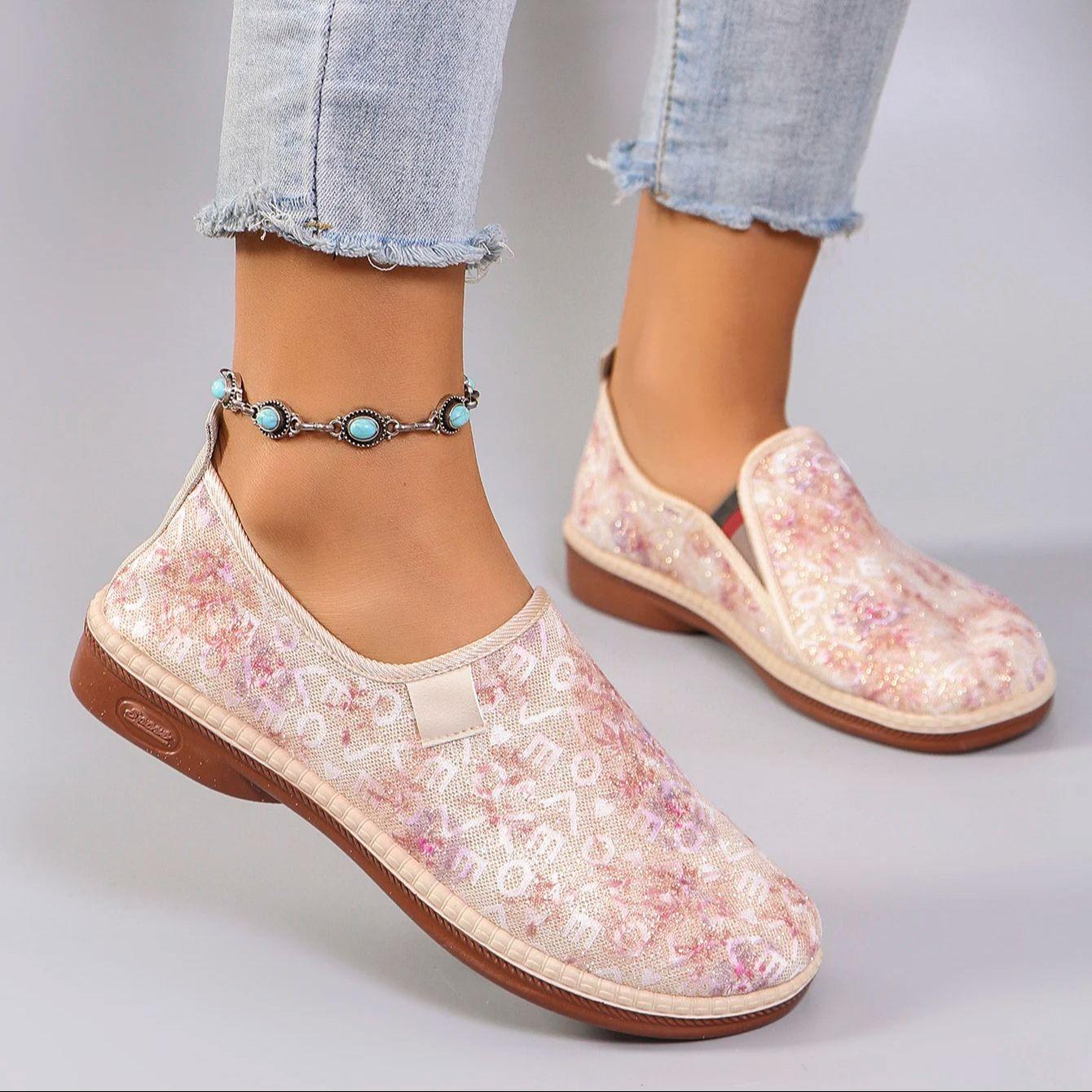 

Весна Новые Женские Повседневные Спортивные Туфли Удобные, Дышащие, Легкие, Износостойкие Ленивые Туфли, Плоские Туфли на Мягкой Подошве 36 розовый