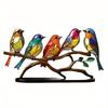Multi-color Dyed Style Bird Sculpture - Vibrant Sculpture Ideal for Living Room Holiday Decoration Indoor Outdoor Art Sculpture