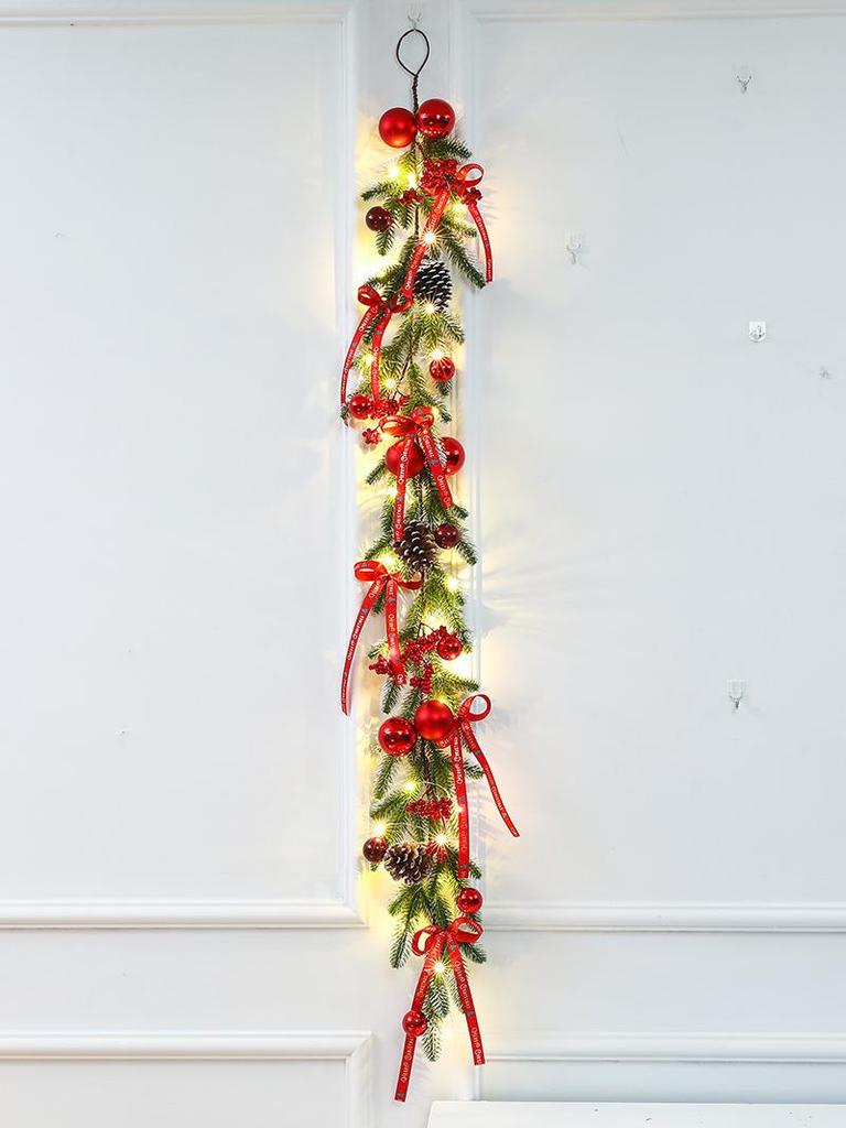 Enchanted Snowy Christmas Rattan Wreath for Window and Mall Displays