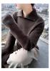 Women's Pure Wool Cashmere High Neck Pullover - Autumn/Winter Warm Long Sleeve Sweater