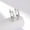 925 Sterling Silver Clip Earrings For Women Clear Zircon Gemstone Earrings Trend Solitaire Wedding Engagement Fine Jewelry