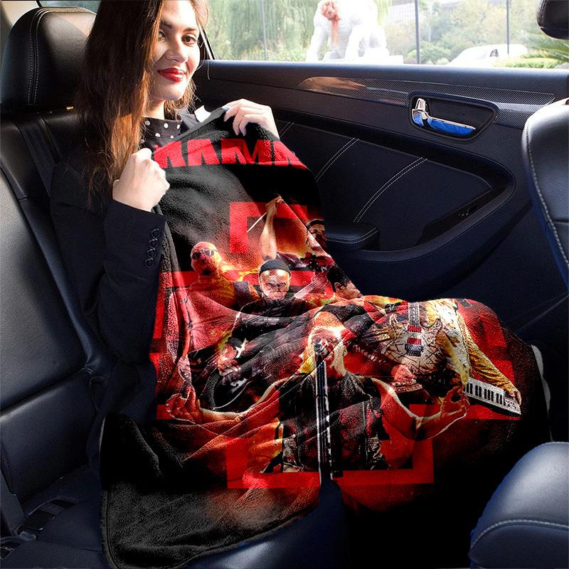 1pc Rammstein Band Home Decor Flannel Blanket: Perfect Gift for Bedroom, Living Room, Travel, Camping, Car, Beach, Office Nap, Ideal Sofa Throw, Outdo