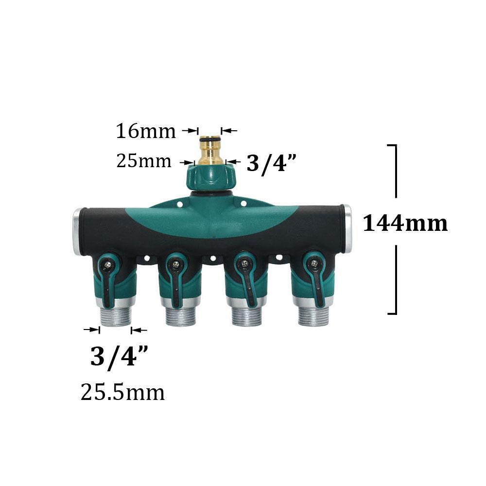 Brass 3/4 Inch Thread 2- Way Garden Tap Water Splitter Copper Y Irrigation Valve 5/8" Quick Connector Cranes Adapter 1pcs