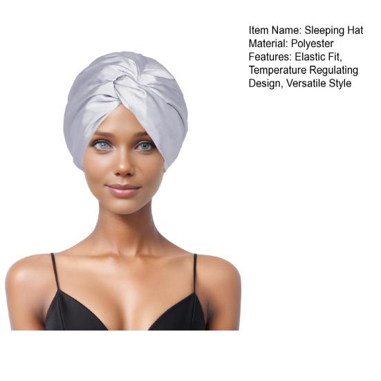 Sleeping Hat Double Layer Adjustable Fit Frizz-Free Hair Protection Comfortable Elastic Fit Nightcap Hair Care