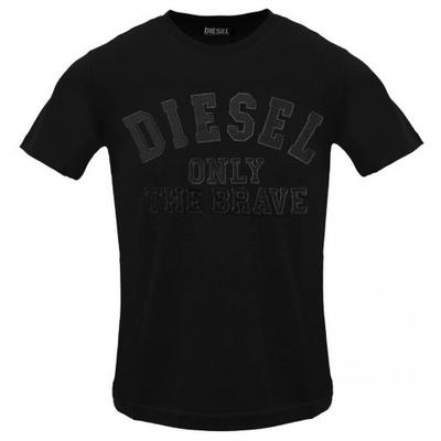 Diesel Herre Monokrom Logo Preget T-skjorte