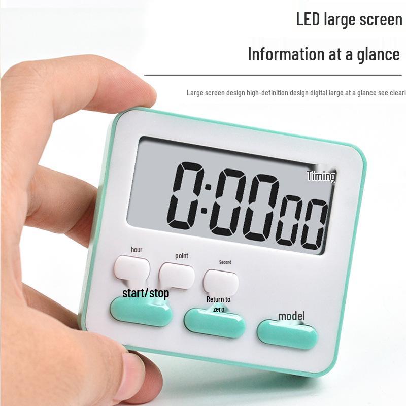 Customizable Kitchen Timer and Alarm Clock with Labeling Option for Students and Silent Mode