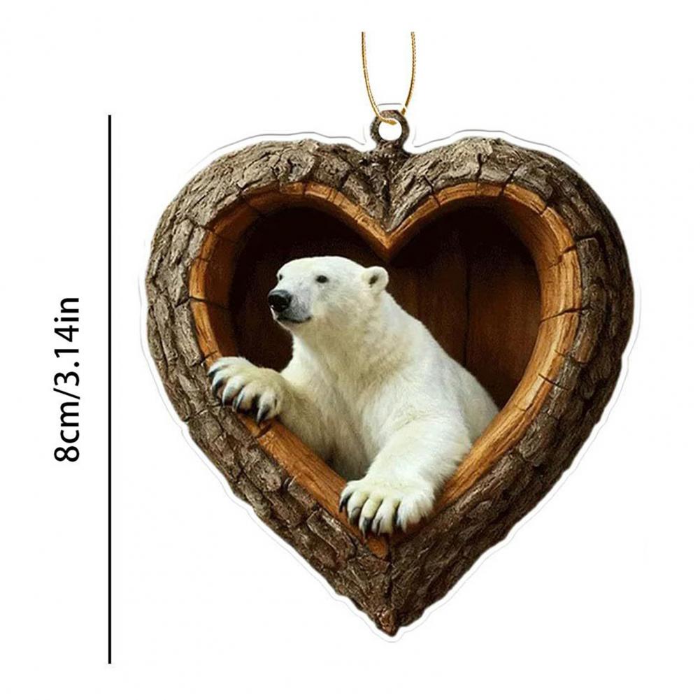 Christmas Ornaments 2D Acrylic Fox Eagle Birds Ornament Woodland Hanging Pendant for Xmas Tree Home Party Decor