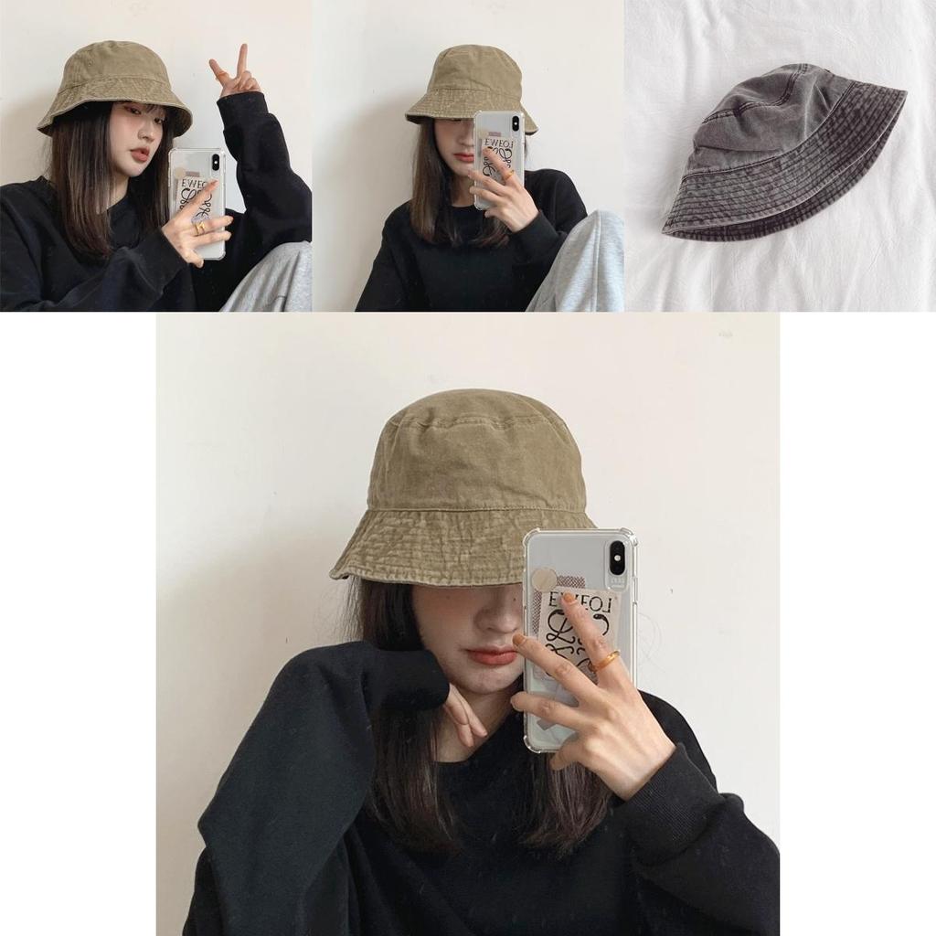 Trendy Retro Washed Denim Fisherman Hat For Women Sun Protection And Age Reduction