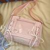 Transparent Ita Bag Shoulder Crossbody Bags School Student Bolsos mujer Bandage Bow Bolsa Square Bolsas Lolita Cute Sac Femme