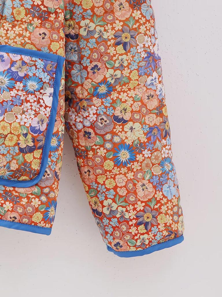 2023 Herbst/Winter Europäischer Stil Gesteppt Floral Dick Warm Damenmantel